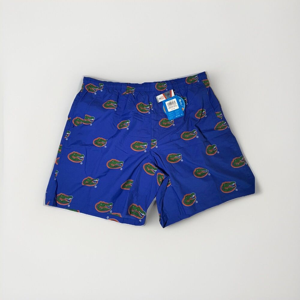 NWT Columbia PFG Florida Gators Backcast III Swim Trunks Blue XXL 8” NCAA